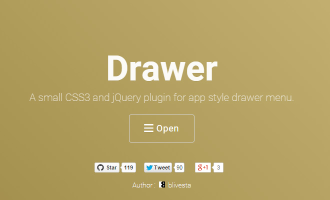 drawer css3 jquery plugin ui