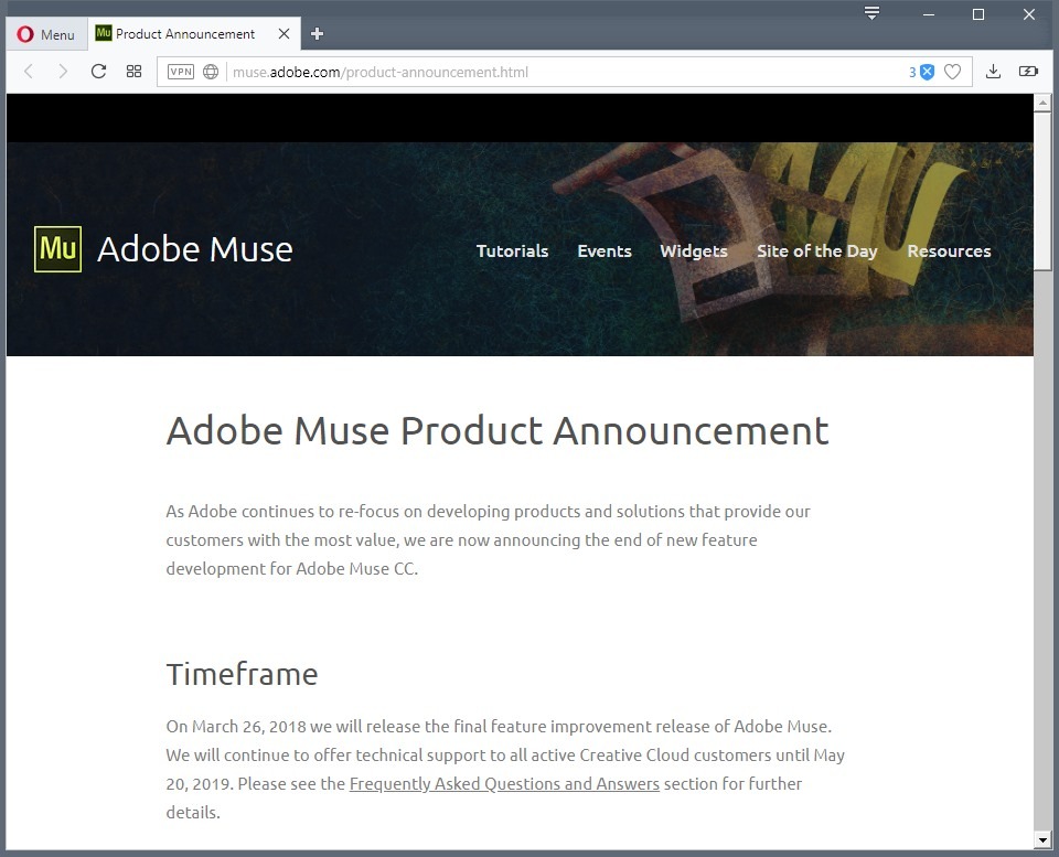 Adobe closes down