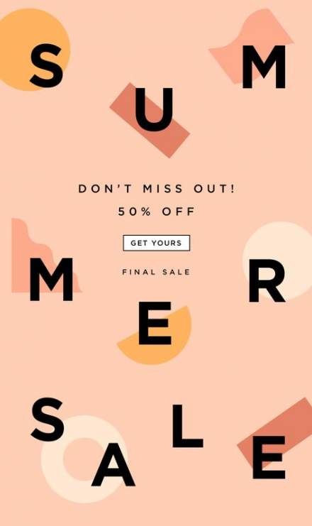 summer sale campaign newsletter pink