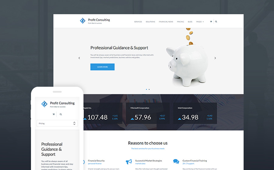 Financial Advisor Responsive WordPress Theme