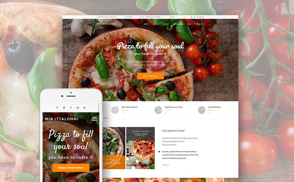 European Restaurant Free WP Theme 